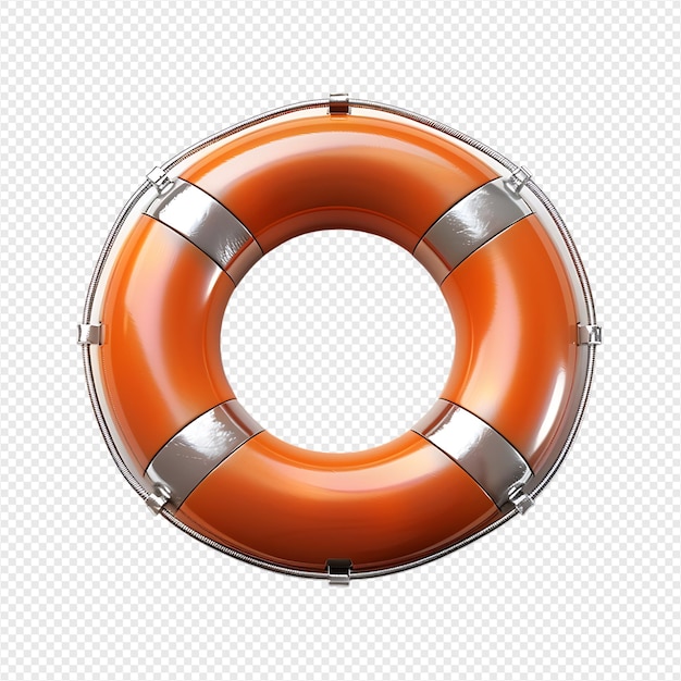 Life preserver ring on isolated transparent background