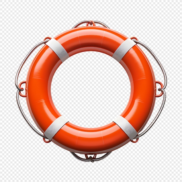 Life preserver ring on isolated transparent background