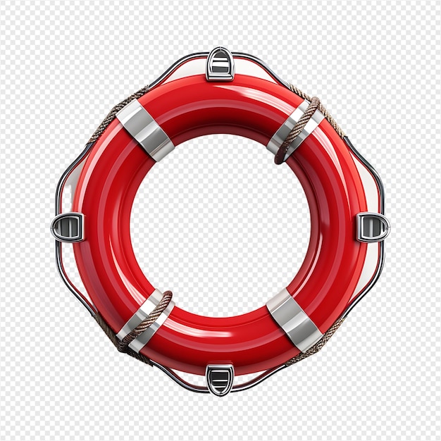 Life preserver ring on isolated transparent background