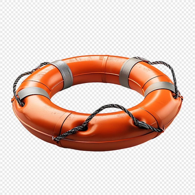 Life preserver ring on isolated transparent background