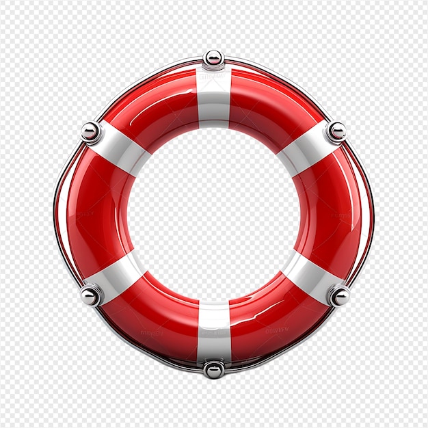 Life preserver ring on isolated transparent background