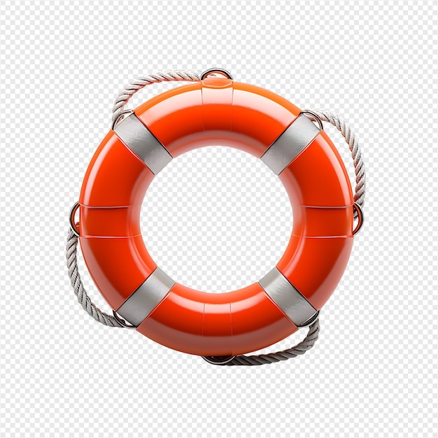 Life preserver ring on isolated transparent background