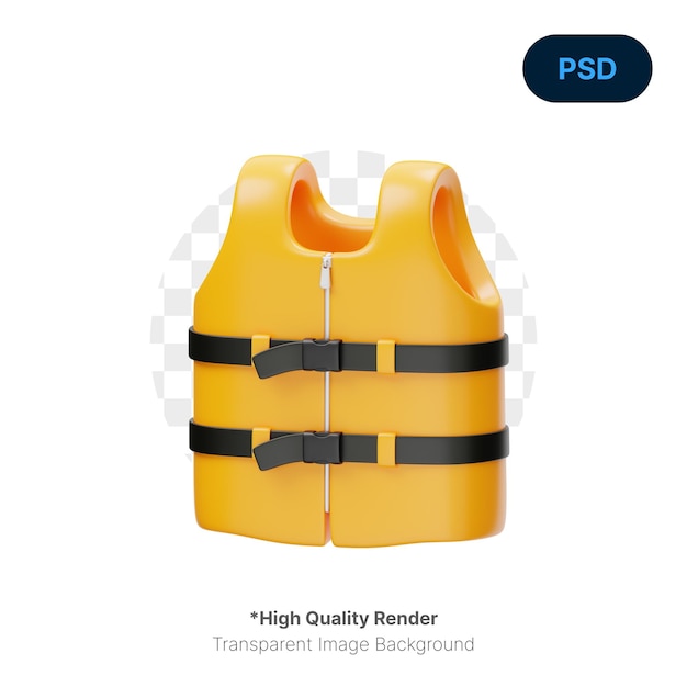 Life Vest 3D Icon Premium Psd