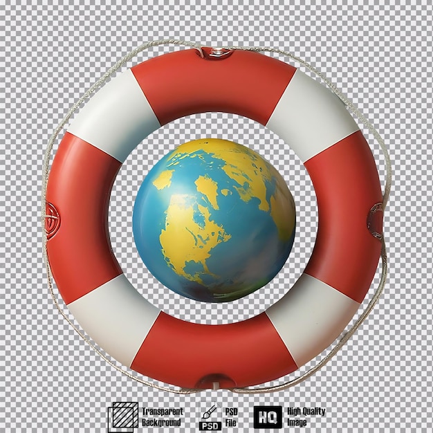 PSD lifesaver and globe shape symbol on transparent background 4