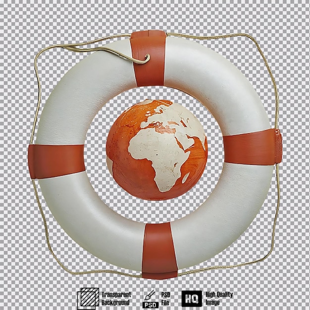 PSD lifesaver and globe shape symbol on transparent background 7