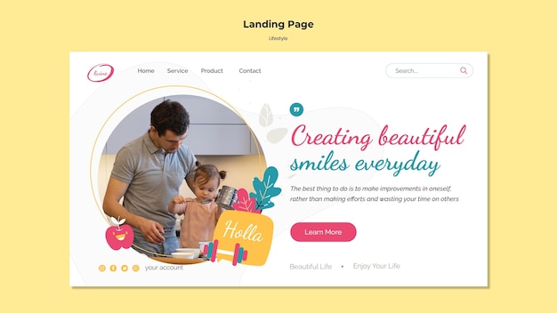 Lifestyle landing page