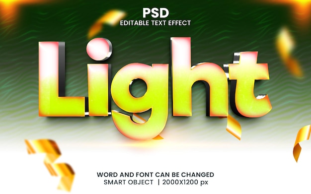 Light 3d Editable Text Effect Style