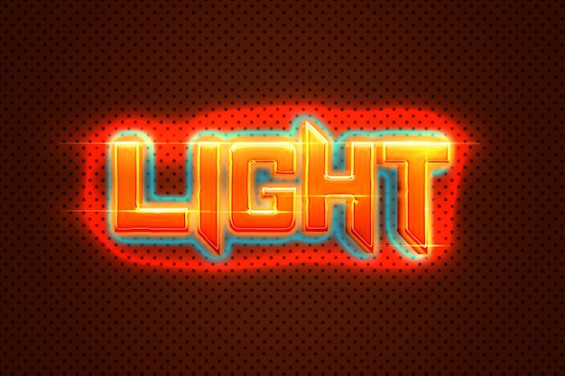 Light 3d psd text effect style