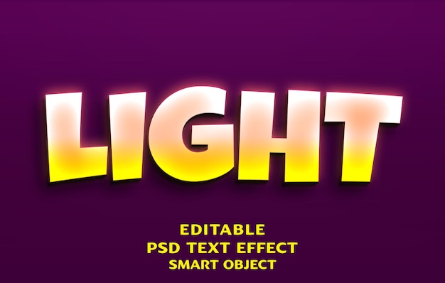 light 3d text effect design