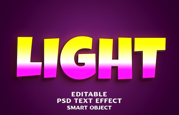 light 3d text effect design