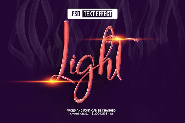 PSD light 3d text effect