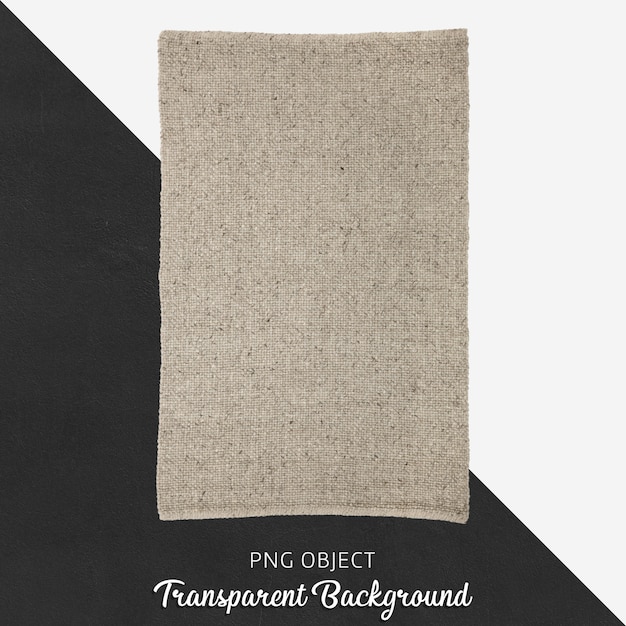 Light brown textile on transparent background