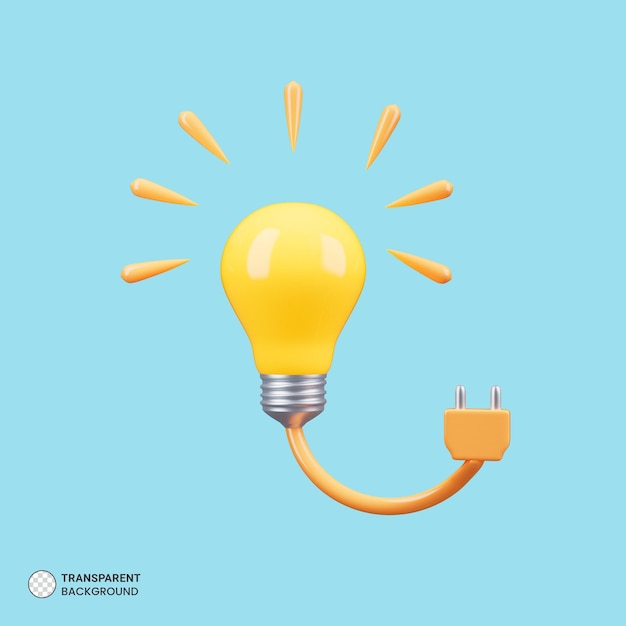 Light bulb Idea Generation Concept Icon Isolated 3D Render