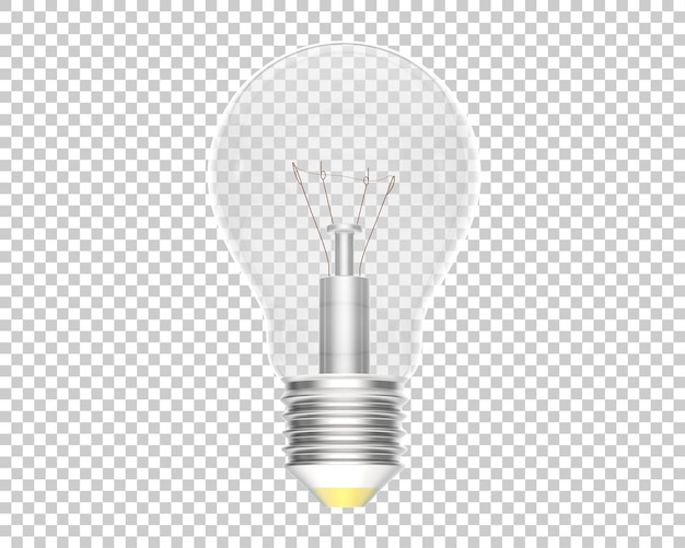 Light bulb isolated on transparent background 3d rendering illustration