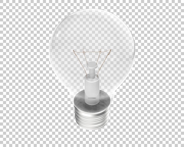 Light bulb isolated on transparent background 3d rendering illustration