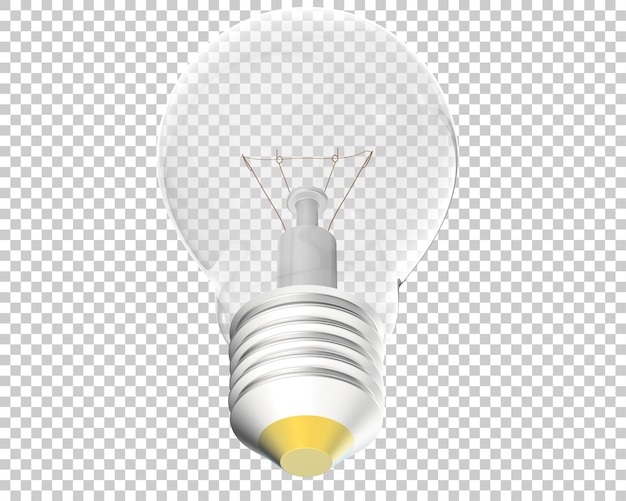 Light bulb isolated on transparent background 3d rendering illustration