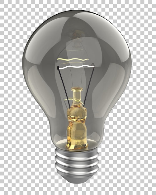 Light bulb isolated on transparent background 3d rendering illustration