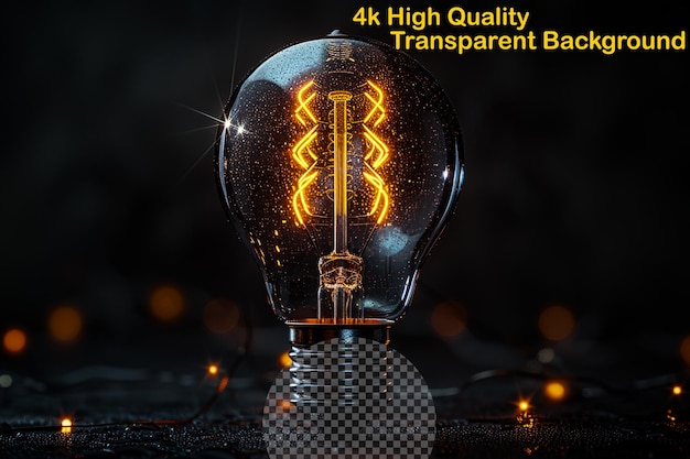 PSD a light bulb with a black background that says high quality quality premium quality premium quality