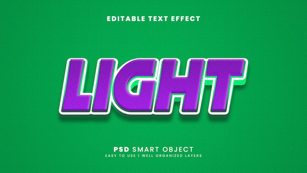 Light cartoon comic game style editable text effect 3d template