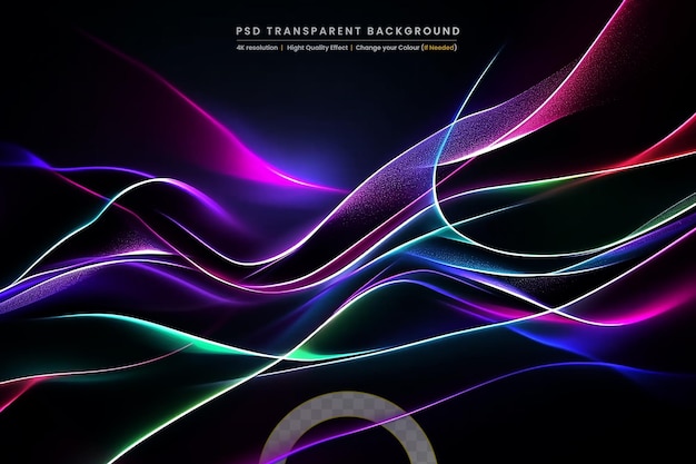 PSD light effect hologram on transparent background