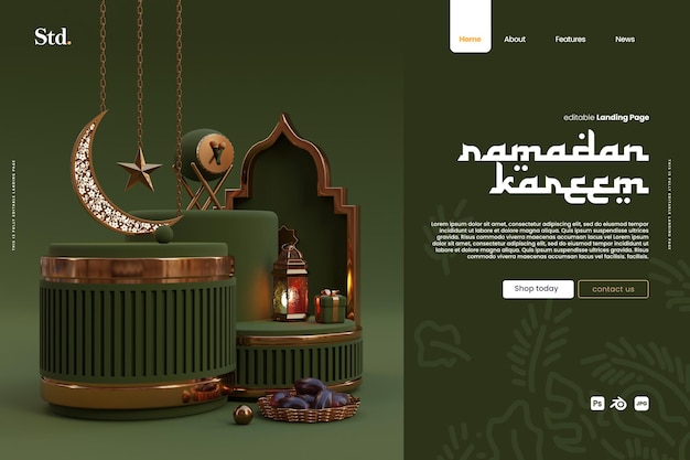 Light green ramadan kareem landing page