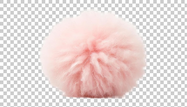 PSD light pink fluffy ball isolated on transparent background