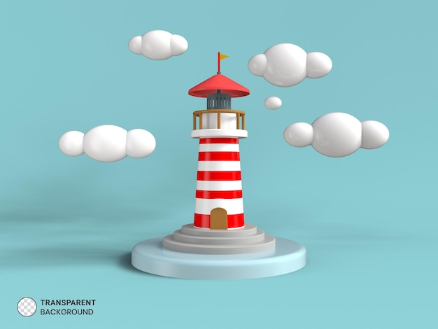 Lighthouse Isolated 3d render Illustration