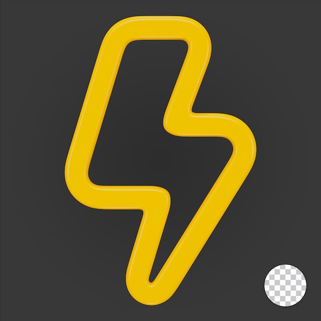 Lightning bolt 3d icon