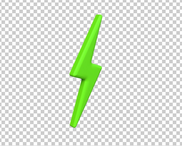 Lightning bolt green energy icon