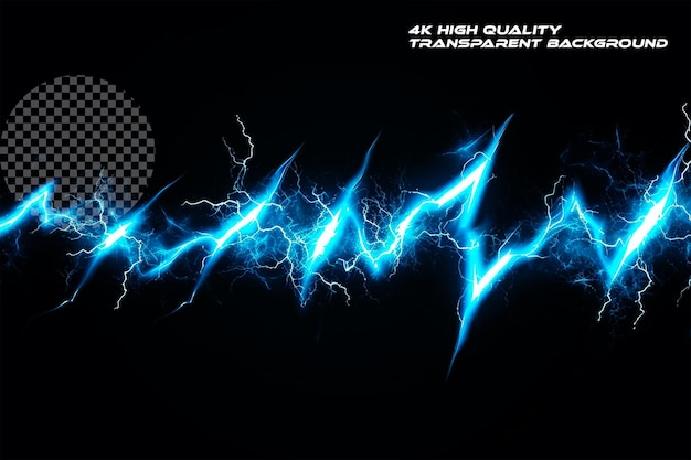 Lightning bolt hit VFX effect on transparent background