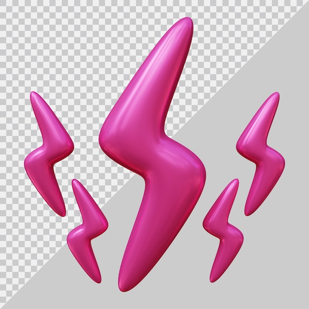 Lightning bolt icon with 3d modern style