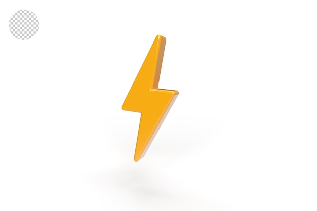 Lightning bolt icon with 3d