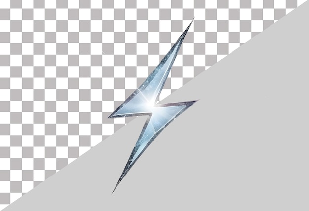 Lightning bolt is on a transparent background