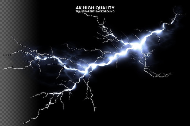 Lightning bolts isolated on black background