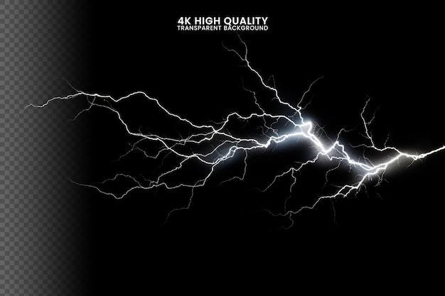 Lightning bolts isolated on black background