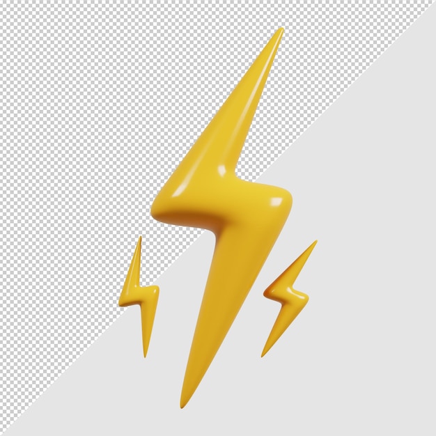 Lightning flash Flash sale element Premium PSD 3d render