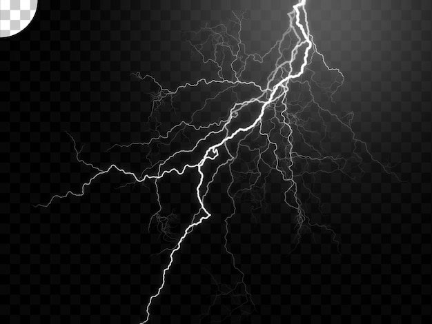 Lightning light effect transparent background