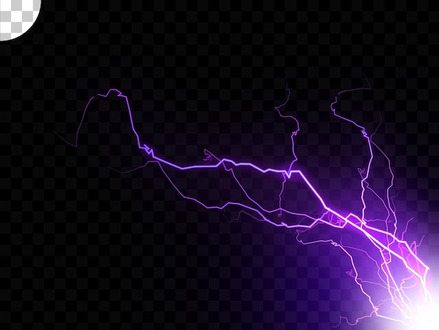 Lightning light effect transparent background