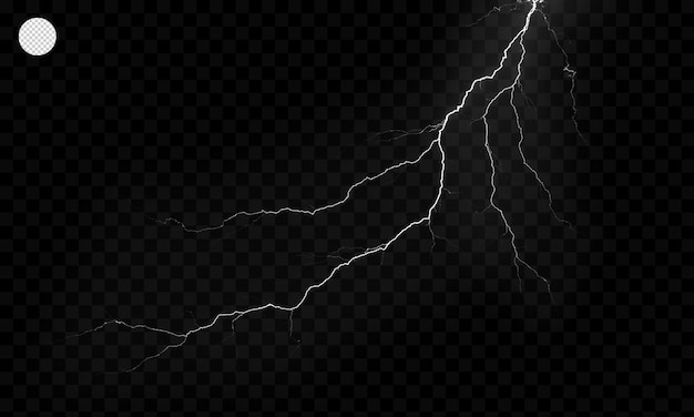 PSD lightning light effect transparent background