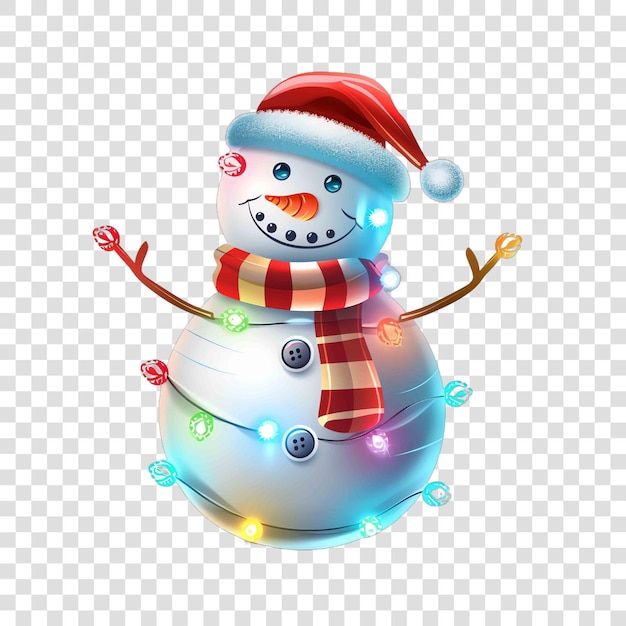 PSD lightup snowman transparent background vector elementon transparent background