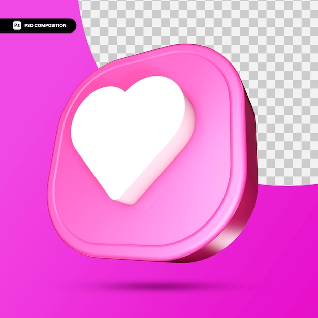 Like instagram 3d icon isolated