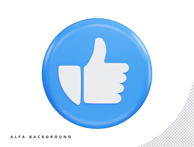 Like react 3d rendering vector icon illustration