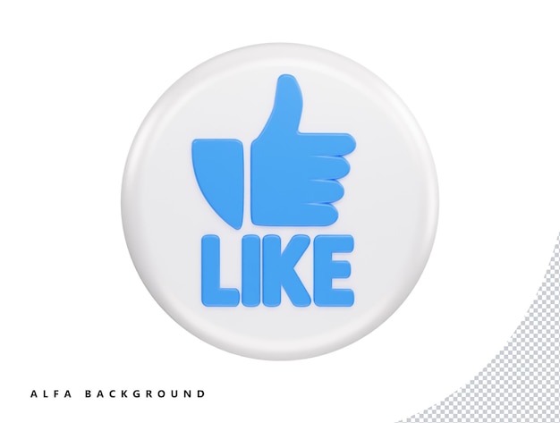 Like react 3d rendering vector icon illustration