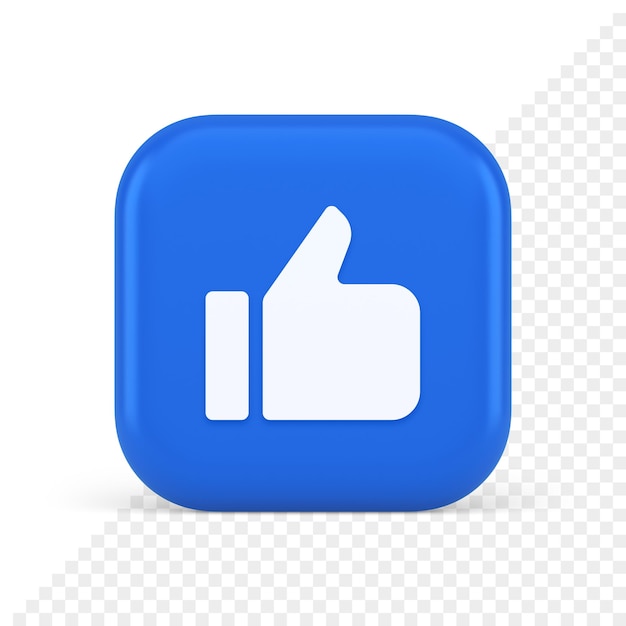 Like thumb up approve rating button confirmation cool website networking 3d realistic icon