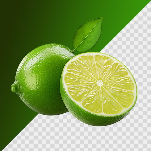 lime isolated fruits on transparent background