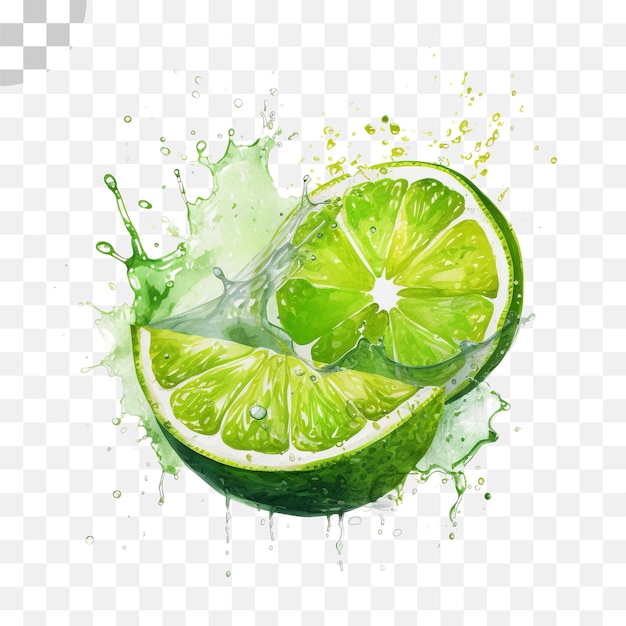 lime watercolor transparent background