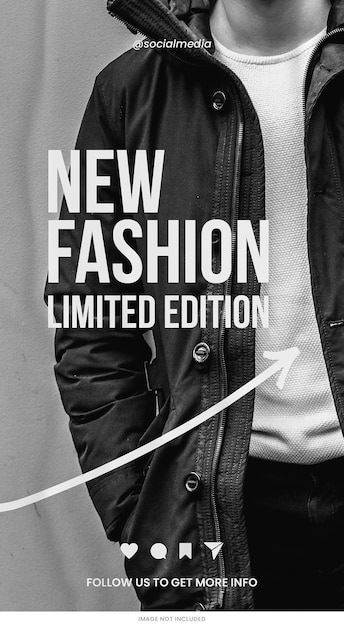 LIMITED EDITION Black JACKET Fashion SALE social media instagram stories template psd design