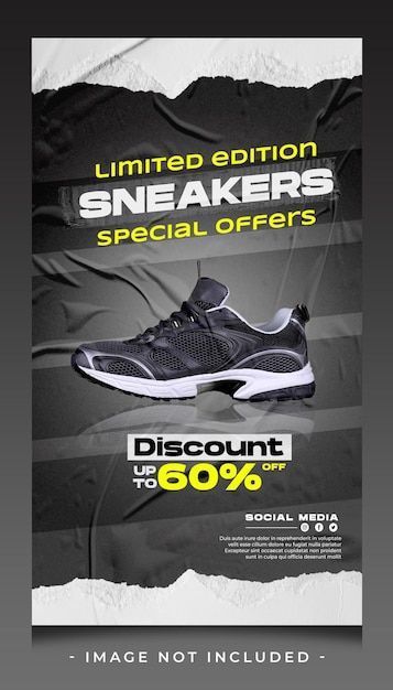 limited edition sneakers sale for instagram story vertical banner