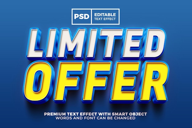 Limited offer 3d editable text effect style