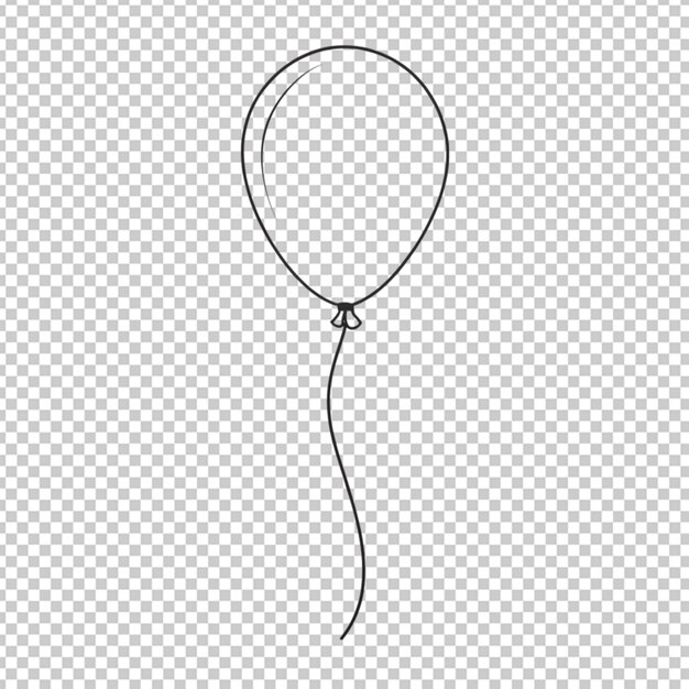 line art balloon on transparent background